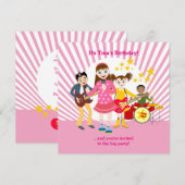 Pop Star Geburtstagsfeier Einladung (Vorne/Hinten)