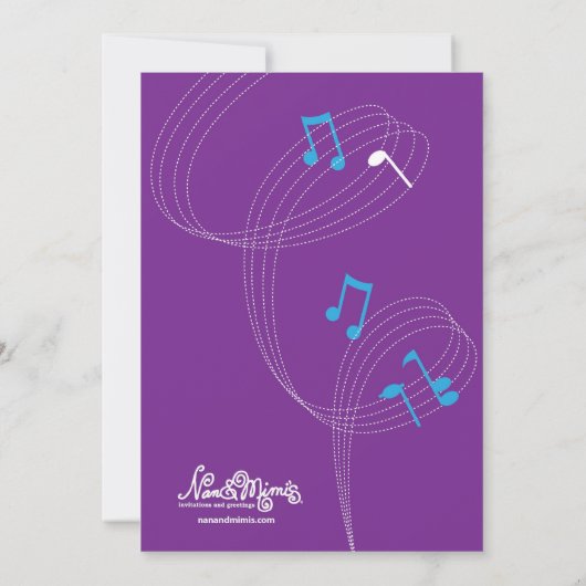 Pop Star Geburtstagsparty Einladung (Rückseite)