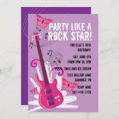 Pop Star Geburtstagsparty Einladung (Vorne/Hinten)