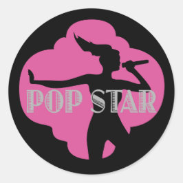 Pop Star Karaoke Geburtstagsparty Labels Runder Aufkleber