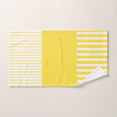 Pop - Streifen - gelb und weiß Badhandtuch Set (Handtuch)
