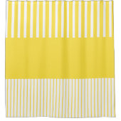 Pop - Streifen - gelb und weiß Duschvorhang (Vorderseite)