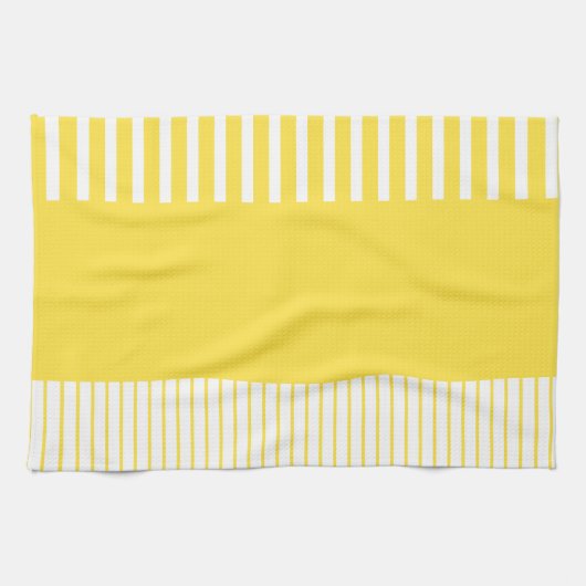 Pop - Streifen - gelb und weiß Geschirrtuch (Horizontal)