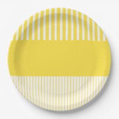 Pop - Streifen - gelb und weiß Pappteller (Vorderseite)