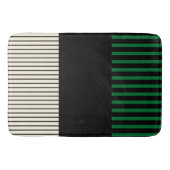 Pop-Streifen - grün, cremefarben und schwarz Badematte (Vorderseite)