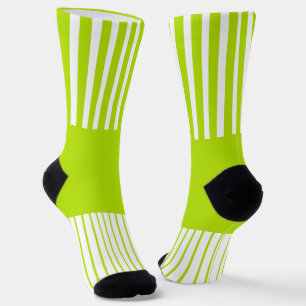 Pop-Streifen in Kalkgrün und Weiß Socken