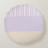 Pop - Streifen in Pastellfarben - Rosa, Gelb und L Rundes Kissen (Rückseite)