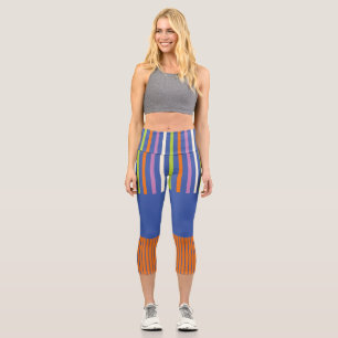 Pop-Streifen modern gestreift Capri Leggings
