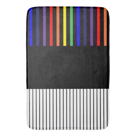 Pop-Streifen - Regenbogen Badematte (Vorderseite Vertikal)