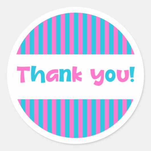 Pop Streifen - Spaß Danke Aufkleber (Vorderseite)