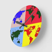 pop style world map runde wanduhr (Winkel)
