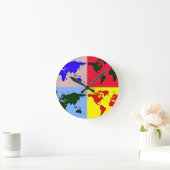 pop style world map runde wanduhr (Zuhause)