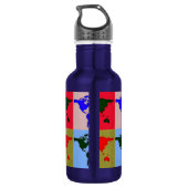 Pop Style World Map Trinkflasche (Rückseite)