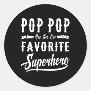 Pop Superhero Fathers Day gibt Vater Opa Männer Runder Aufkleber