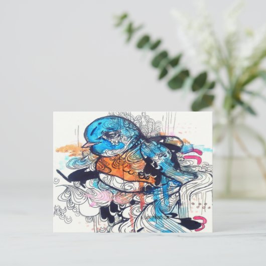 Pop surreal art kawaii postkarte (Stehend Vorderseite)