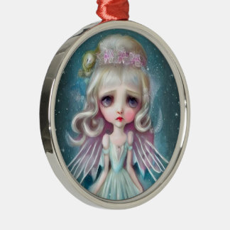 Pop-Surrealismus Blondes Mädchen Ornament Aus Metall