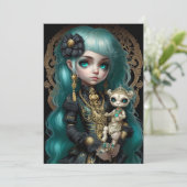 Pop Surrealismus, Gothic Girl, Low Brow Einladung (Stehend Vorderseite)