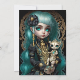 Pop Surrealismus, Gothic Girl, Low Brow Einladung