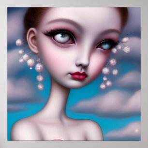 Pop Surrealismus Long Neck Girl Poster