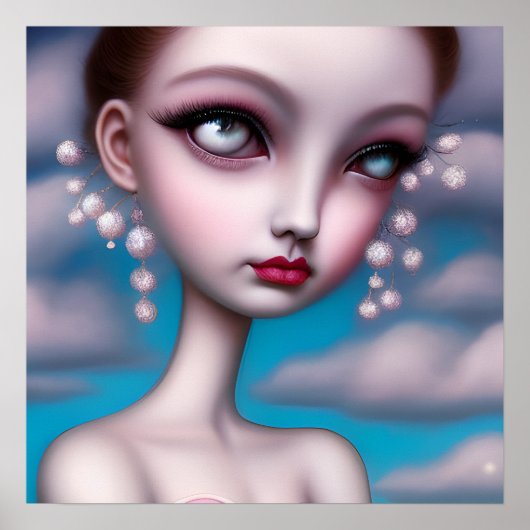 Pop Surrealismus Long Neck Girl Poster (Vorne)
