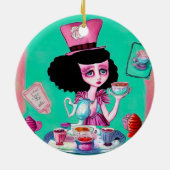 Pop Surrealismus Mad Hatter Girl Keramik Ornament (Hinten)