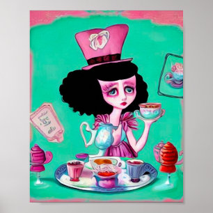 Pop Surrealismus Mad Hatter Girl Poster
