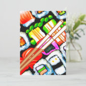 Pop Sushi Feiertagskarte (Stehend Vorderseite)