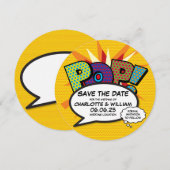 POP Termin vormerken Lustig Retro Comic Buch Pop A Save The Date (Vorne/Hinten)