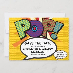 POP Termin vormerken Lustig Retro Comic Buch Pop A Save The Date