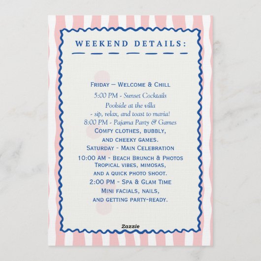 Pop the Bubbly – Bachelorette Weekend Celebration Einladung (Rückseite)