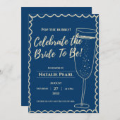 Pop the Bubbly Champagne Theme Bridal Shower Einladung (Vorne/Hinten)