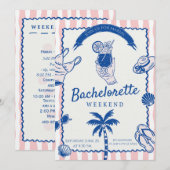 Pop the Bubbly – Junggesellinnen-Abschiedswocheend Einladung (Vorne/Hinten)