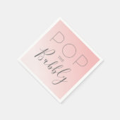 "Pop the Bubbly" Pink Ombre Serviette (Ecke)
