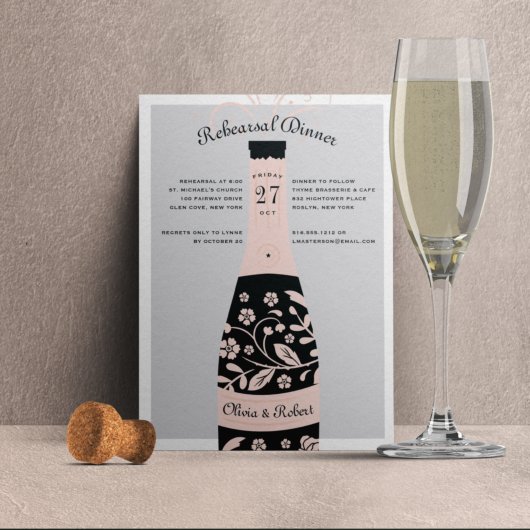 Pop the Bubbly | Rehearsal Dinner Invitation Einladung