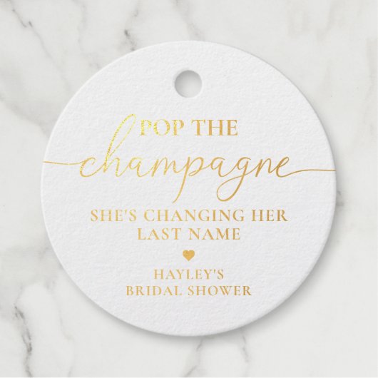 Pop The Champagne Gold Fours Gift Tag (Vorderseite)