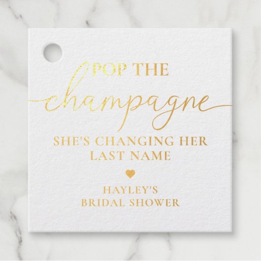 Pop The Champagne Gold Fours Gift Tag (Vorderseite)