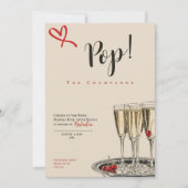 Pop! The Champagne romantic Bridal Shower card Karte (Vorderseite)