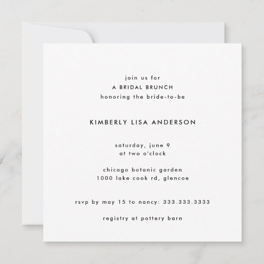 Pop The Champagne Sage Green Script Brautparty Einladung (Rückseite)