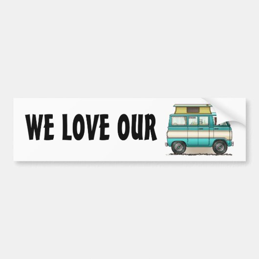 Pop Top Van Camper Autoaufkleber (Vorne)