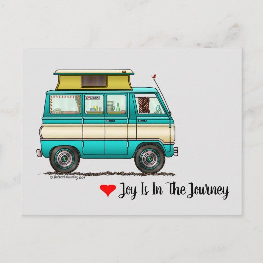 Pop Top Van Camper Postkarte (Vorderseite)