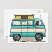 Pop Top Van Camper Postkarte (Vorne/Hinten)