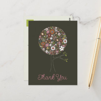 Pop Tree Colorful Spring Flowers Postkarte