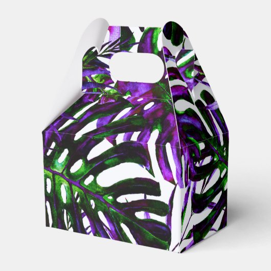 Pop Tropical Palm Blätter Hochzeiten Geschenkschachtel (Rückseite)