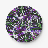 Pop Tropical Palm Blätter Hochzeiten Pappteller (Vorderseite)