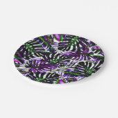 Pop Tropical Palm Blätter Hochzeiten Pappteller (Schrägansicht)