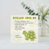 Pop Turtle Einladung (Stehend Vorderseite)