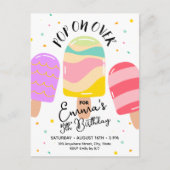 Pop über Geburtstagsparty Einladung Postkarte (Vorderseite)