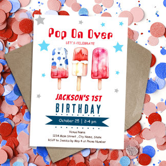 Pop über Kinder Sommereis Pop 1. Geburtstag Einladung