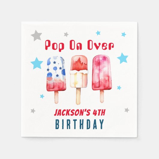 Pop über Kinder Sommerpopulationen Geburtstag Serviette (Vorderseite)