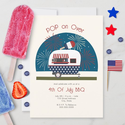 Pop über Patriotic Camper 4. Juli GRILLEN Einladung